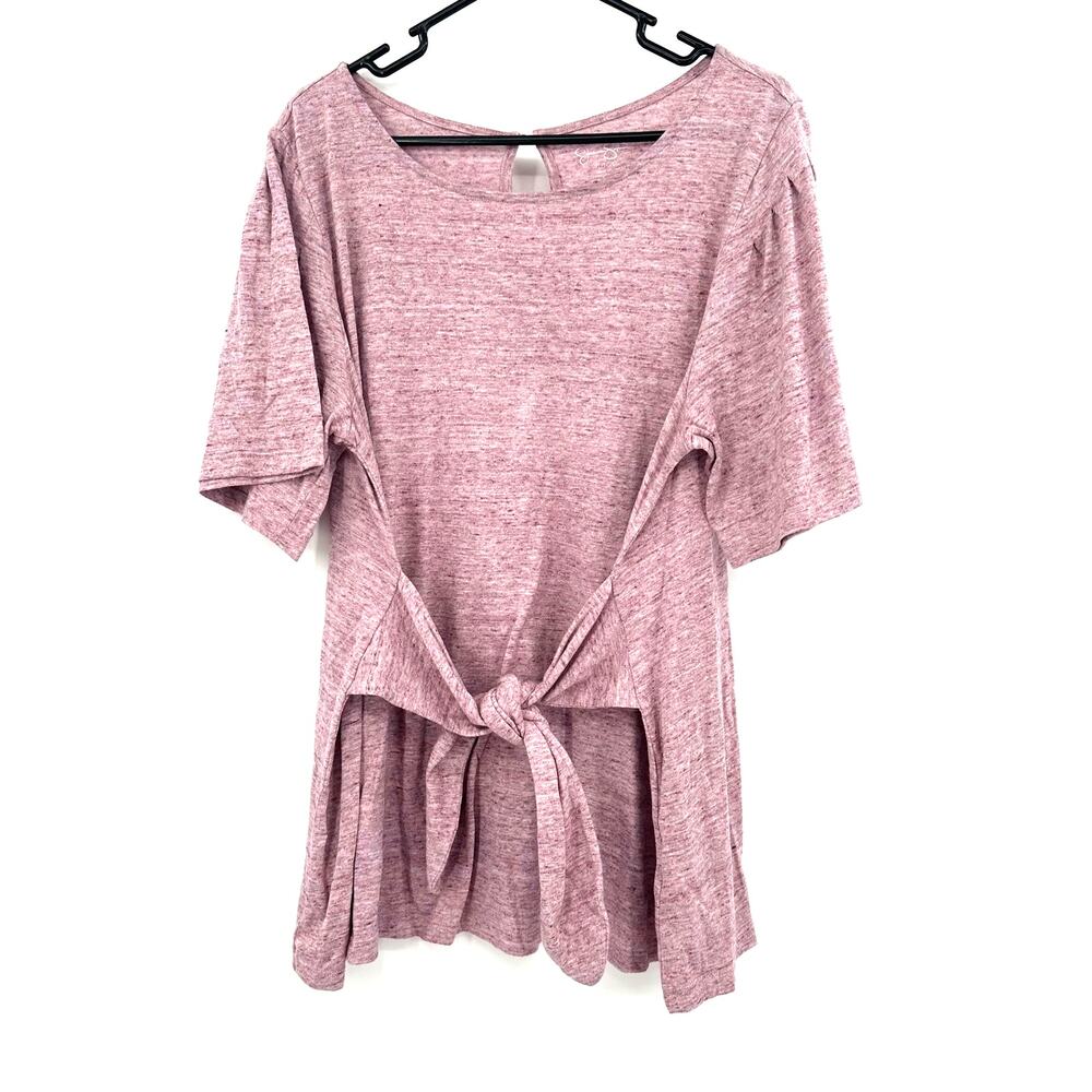 Jessica Simpson Maternity Size XL Blouse Pink Reversible Tie‎ Flowy Loose